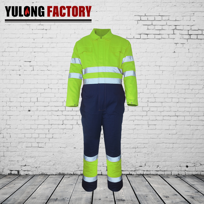 歐標全棉阻燃熒光防靜電連體服